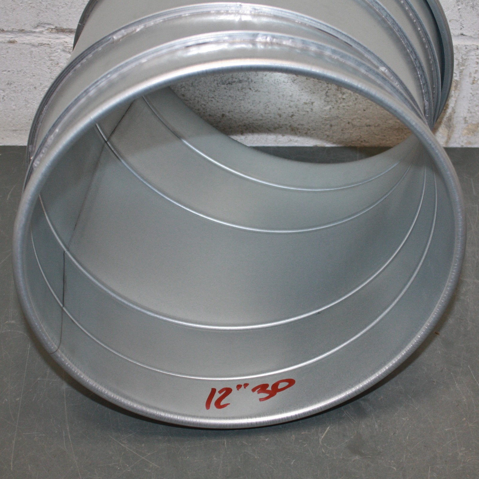 Nordfab 30° Elbow Duct Fitting 8040400017, 12″ Round, 22 ga Galvanized Steel