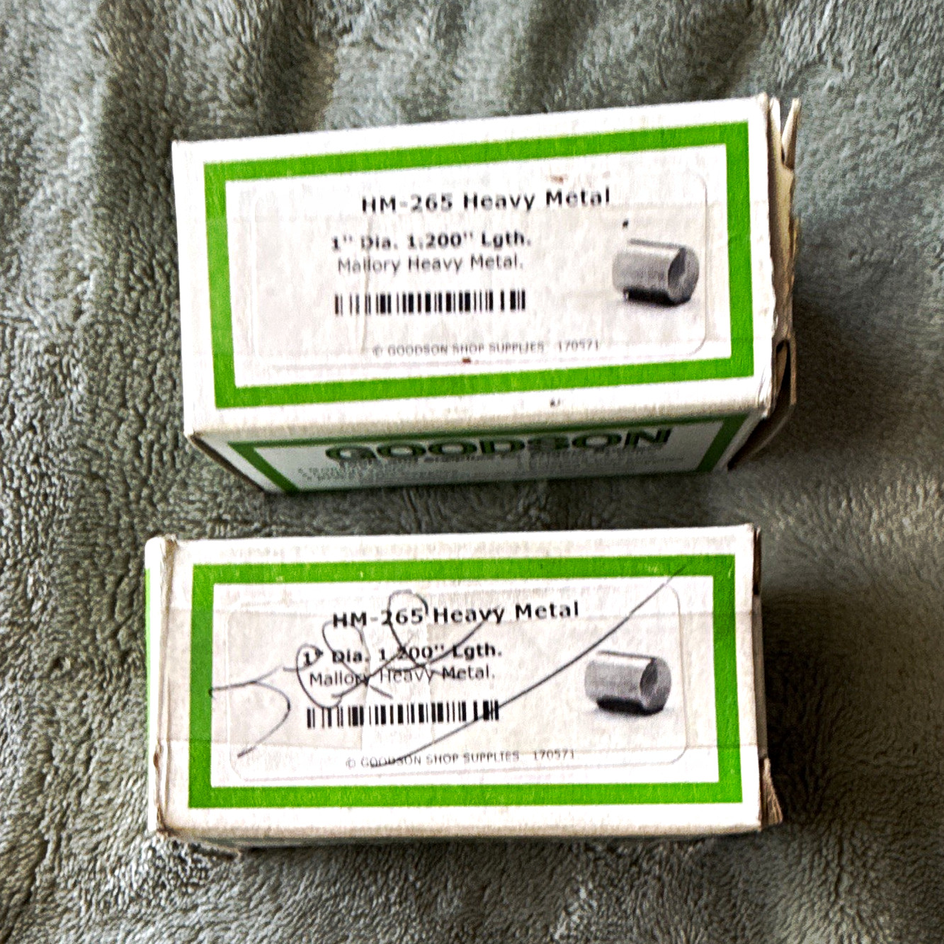 Goodson HM-265 Heavy Metal Mallory Metal 1 in Dia x 1.200 in Length (2 Boxes)