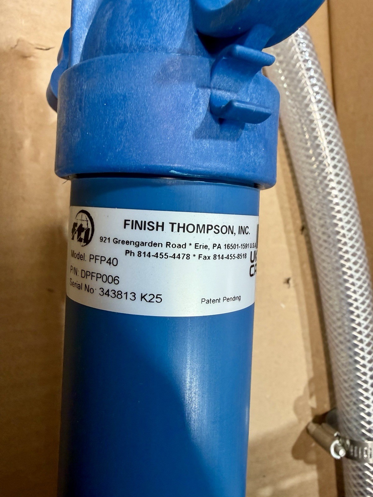 Finish Thompson PFP-40 & M3V Kit Electric Drum Pump w/ Hose 115V, 40 GPM DPFP035