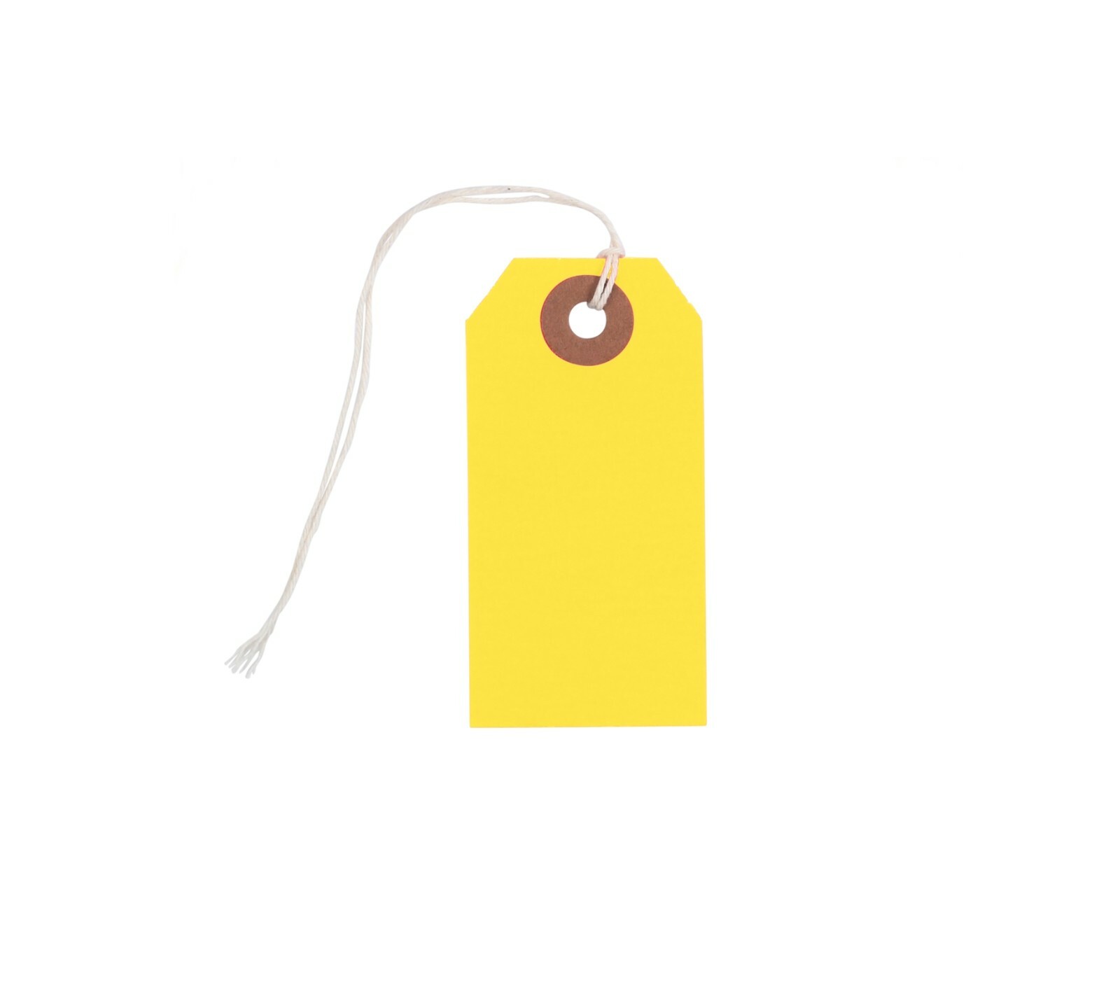100 Small Yellow Inventory Tags 3 1/4″ x 1 5/8″ Size 2 Pre-strung with String