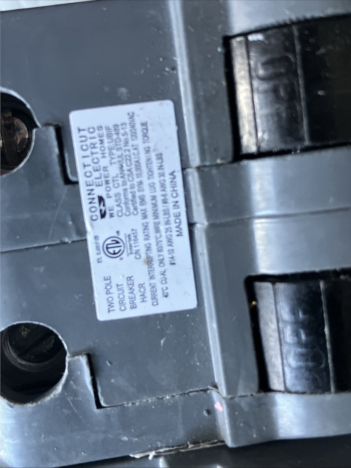 Connecticut Electric UBIF240N replacement FPE Federal Pacific 40A 2P Stab-Lok