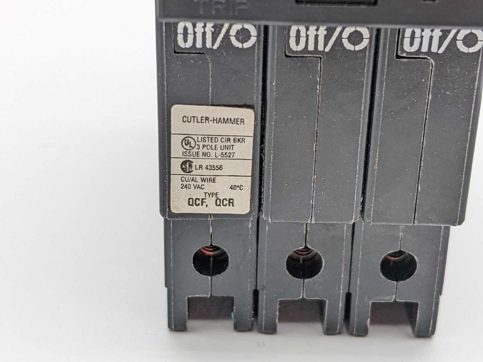 Cutler Hammer QCF3030HT Circuit Breaker 30 Amp 3 Pole 240 VAC DIN Rail Mount NOS