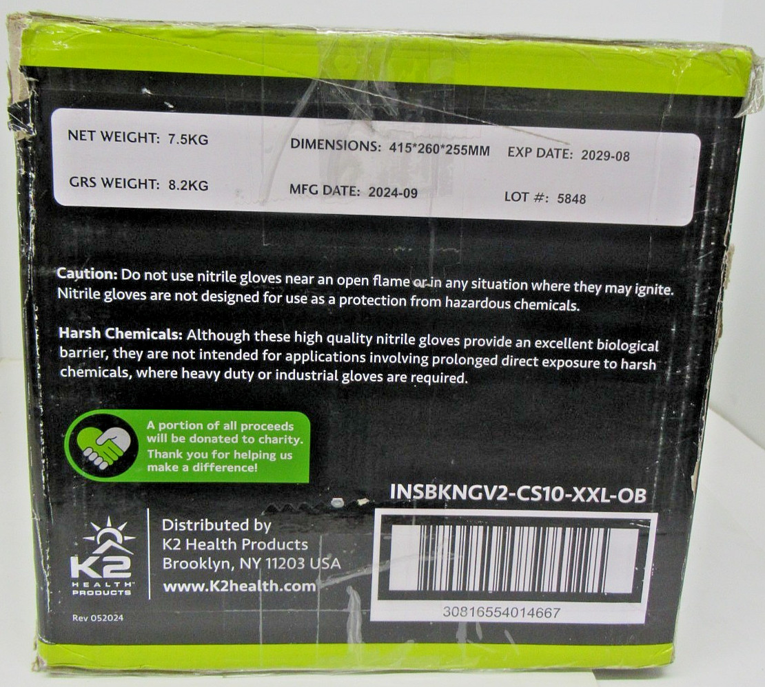 Inspire Black Nitrile Gloves HEAVY DUTY 6 Mil, 1000 Gloves
