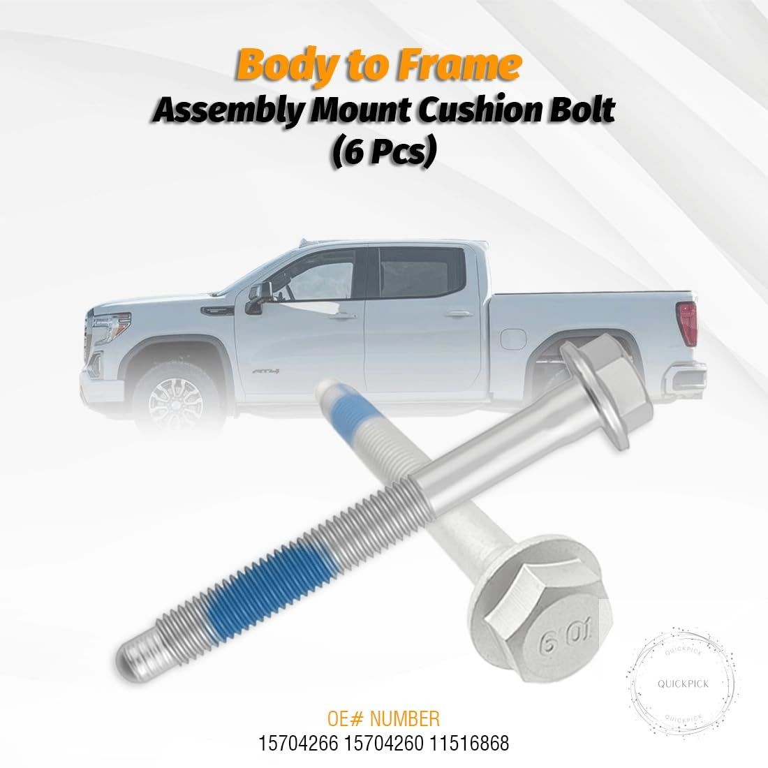 13857 for Chevrolet Body to Frame Mounting Bolt Kit, Cab Body Assembly Mount
