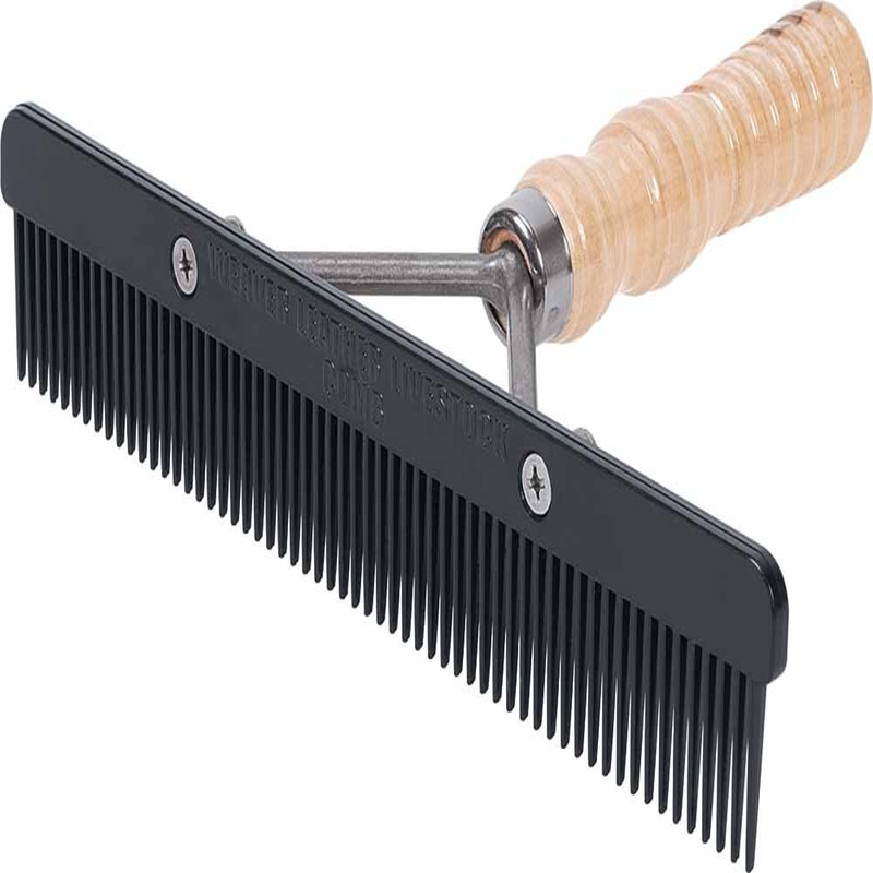 Weaver Leather Show Comb Wood Handle And Replaceable Black Plastic Blade 69-6050