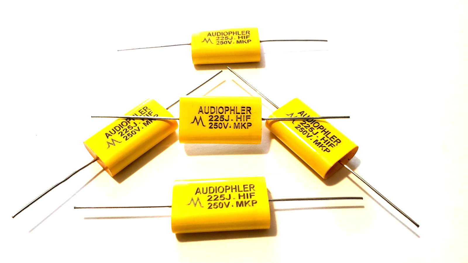 5-Pack Audiofiler MKP Series 2.2uf HIFI 250v +-5% Axial Capacitor