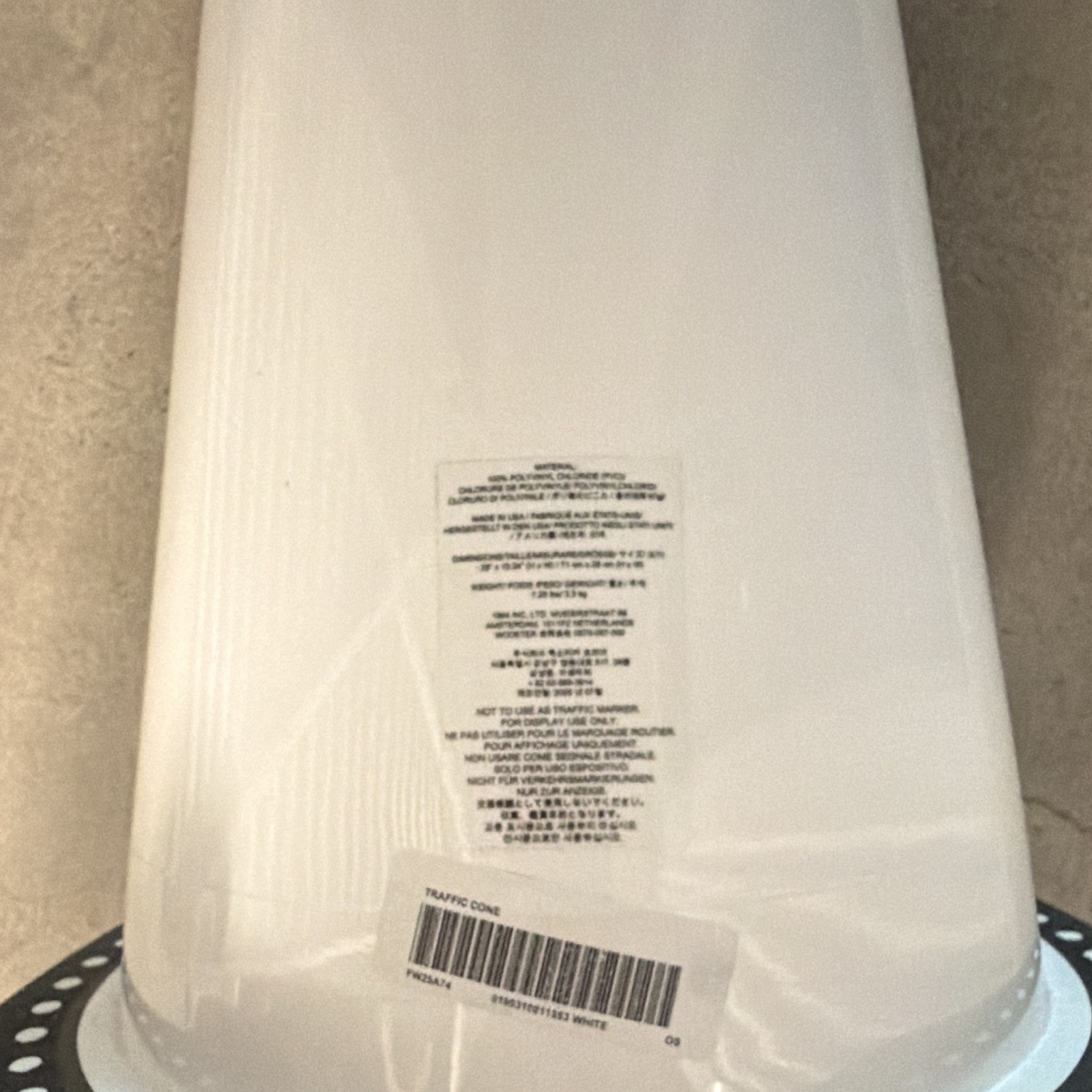 Supreme 36 in White Traffic Cone with Black Base Model TF9023M