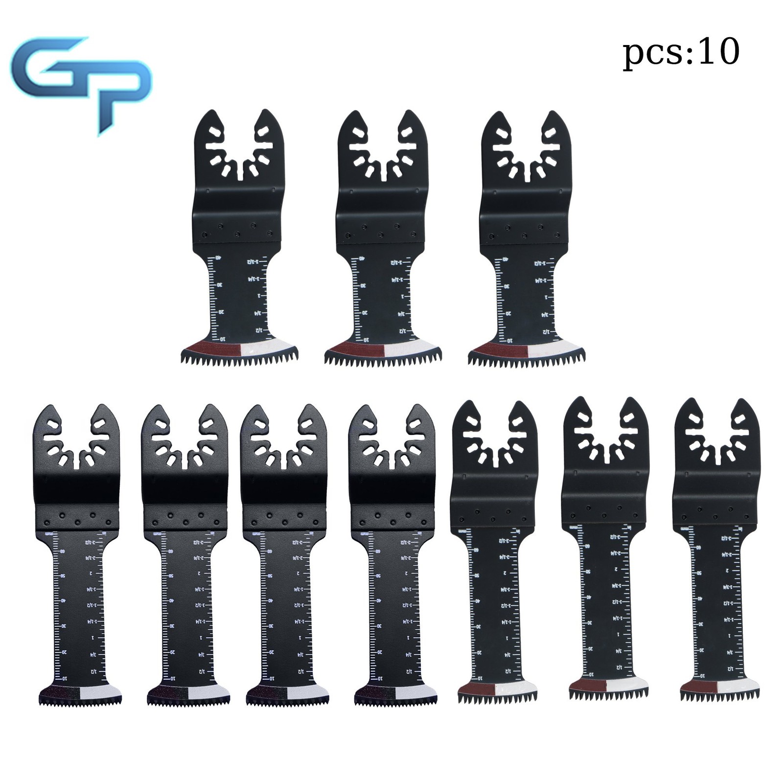 10 pieces Japanese Tooth Extended Oscillating Blades Multi Tool Blades Kit