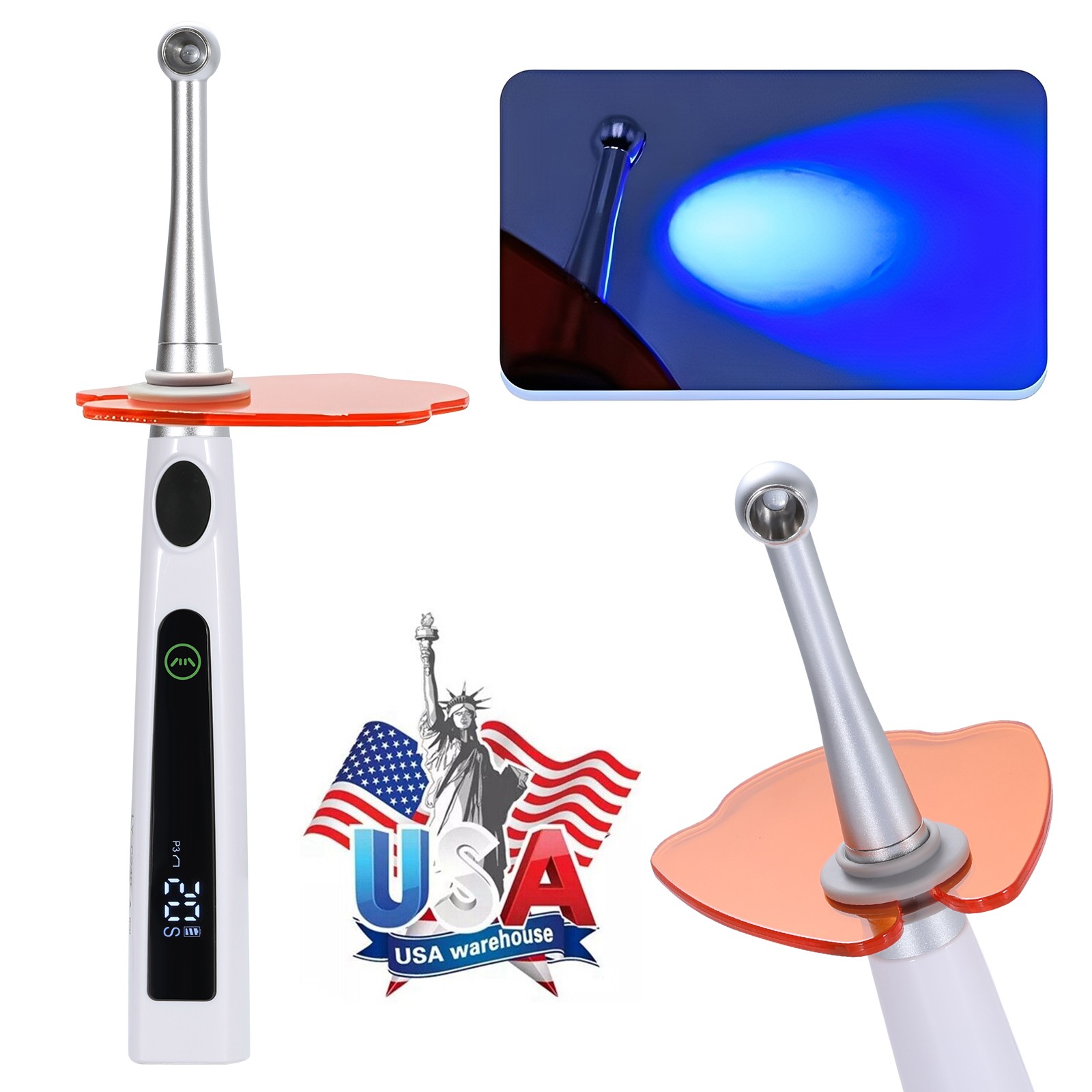Dental Wireless LED Curing Light 1 Second Cur Lamp Metal Head AI
