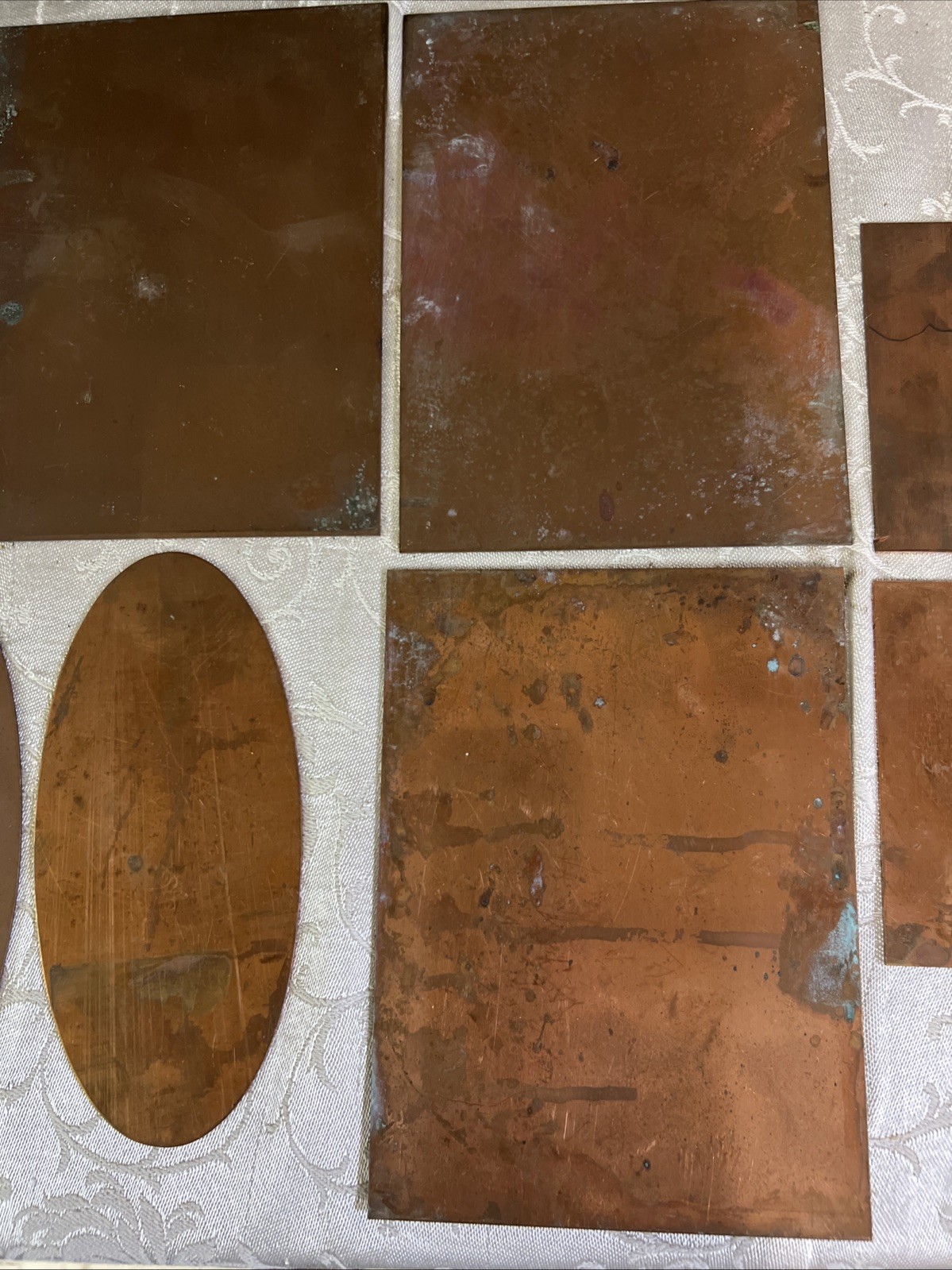 11 Pieces Copper Sheets Plates for Crafts/ Enamel Various SizesNew/old Inventory