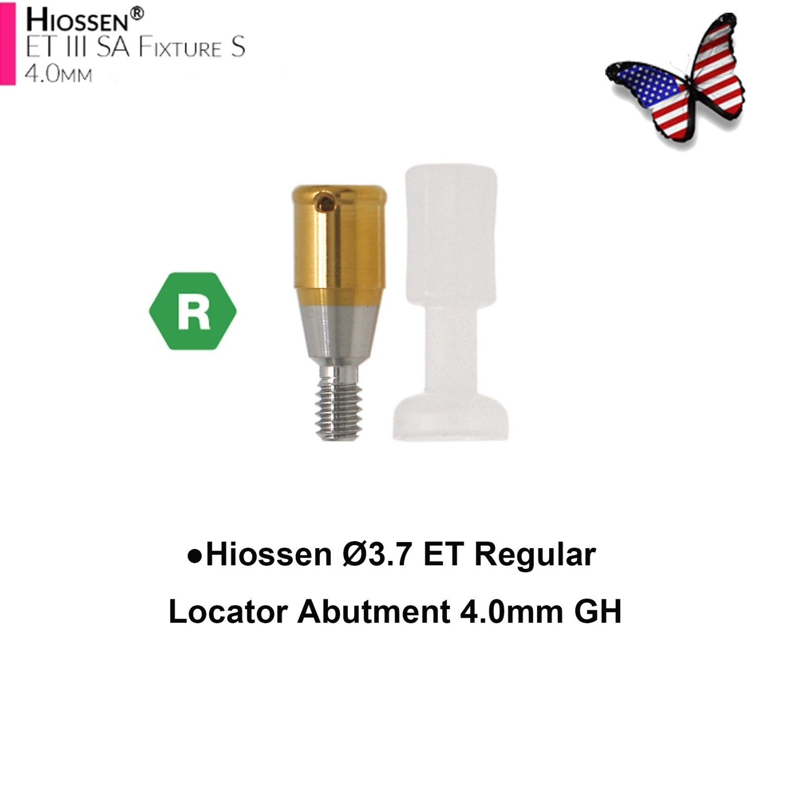 US Locator Overdenture Abutment & Male Cap Inserts Kit for Hiossen R/M Platform