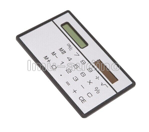 8-Digits Ultra Thin Mini Slim Credit Card Solar Power Pocket Calculator Travel