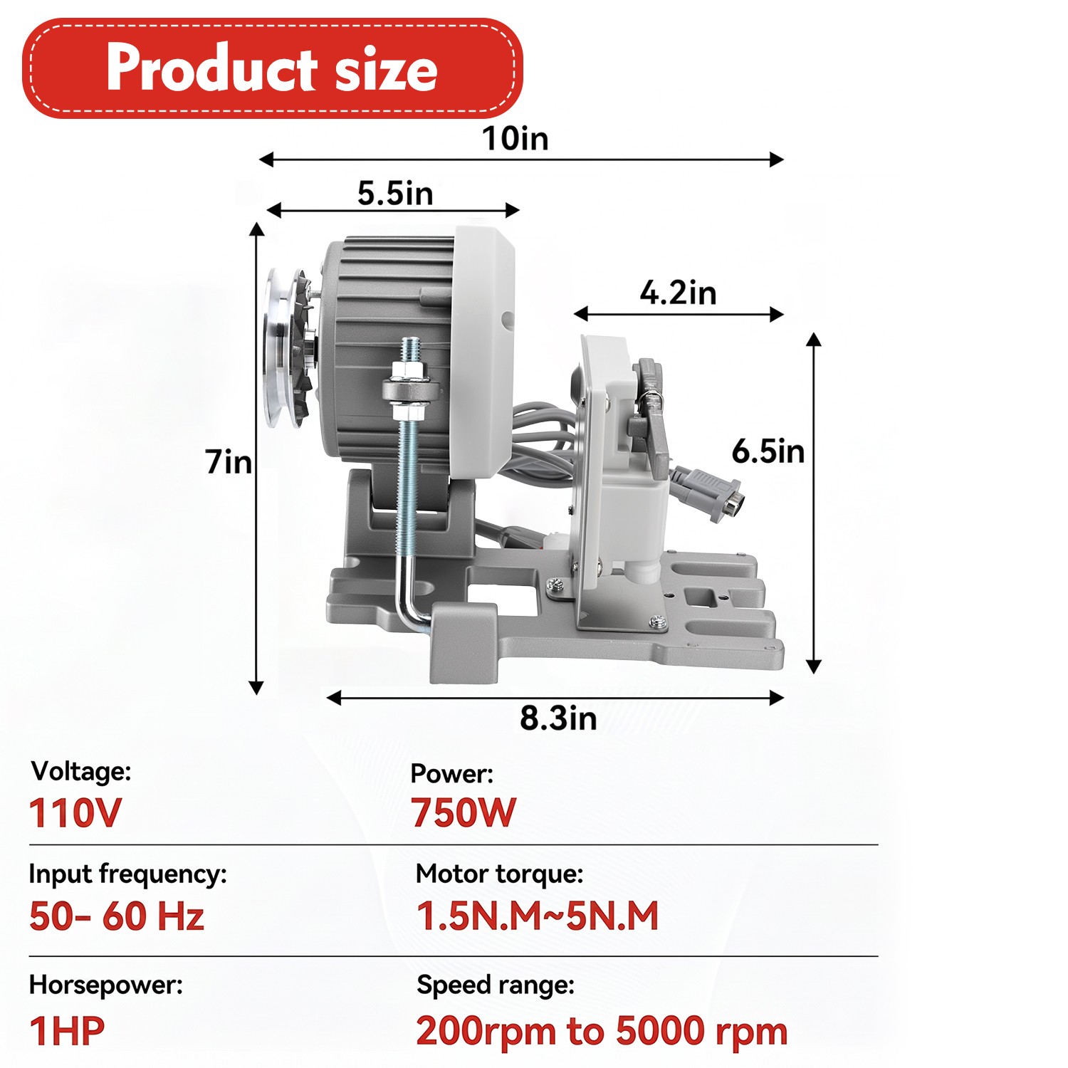 Sewing Servo Motor Brushless For Consew Brother Singer Sewing Machine 110V 750W