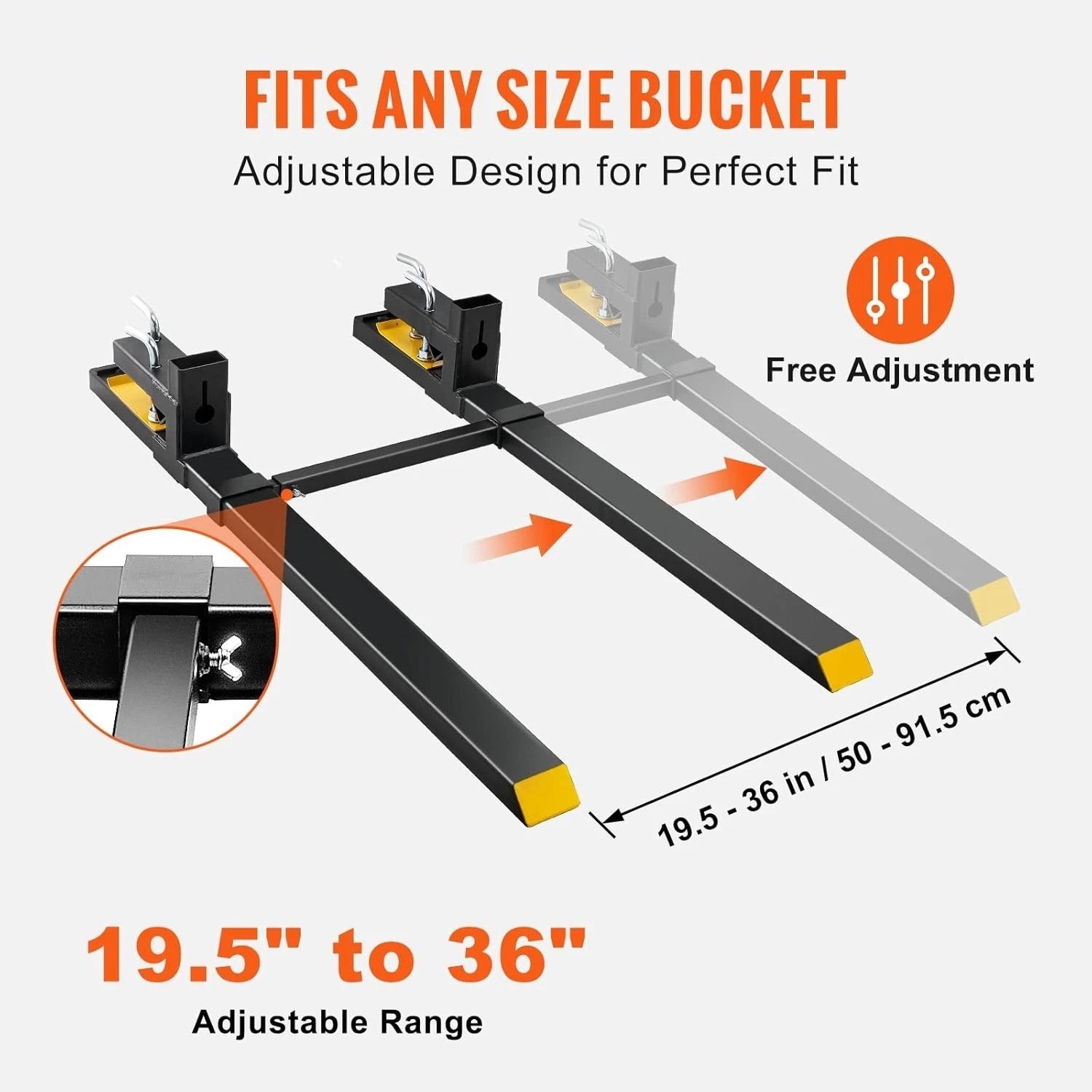 Alloy Steel Pallet Forks 60″ – 4000 lbs Capacity with Easy Clamp Installation