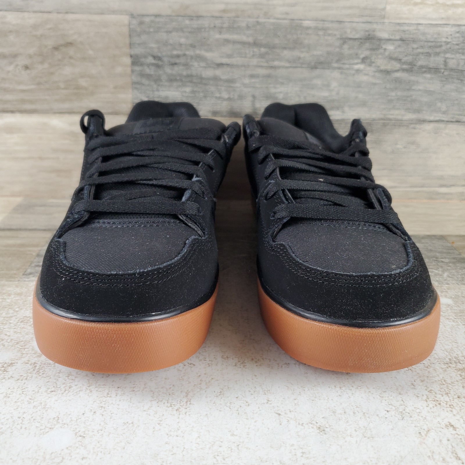DC Pure Mens Work Shoes Sz 7 W Black Gum Composite Toe Lace Up Round Toe Sneaker