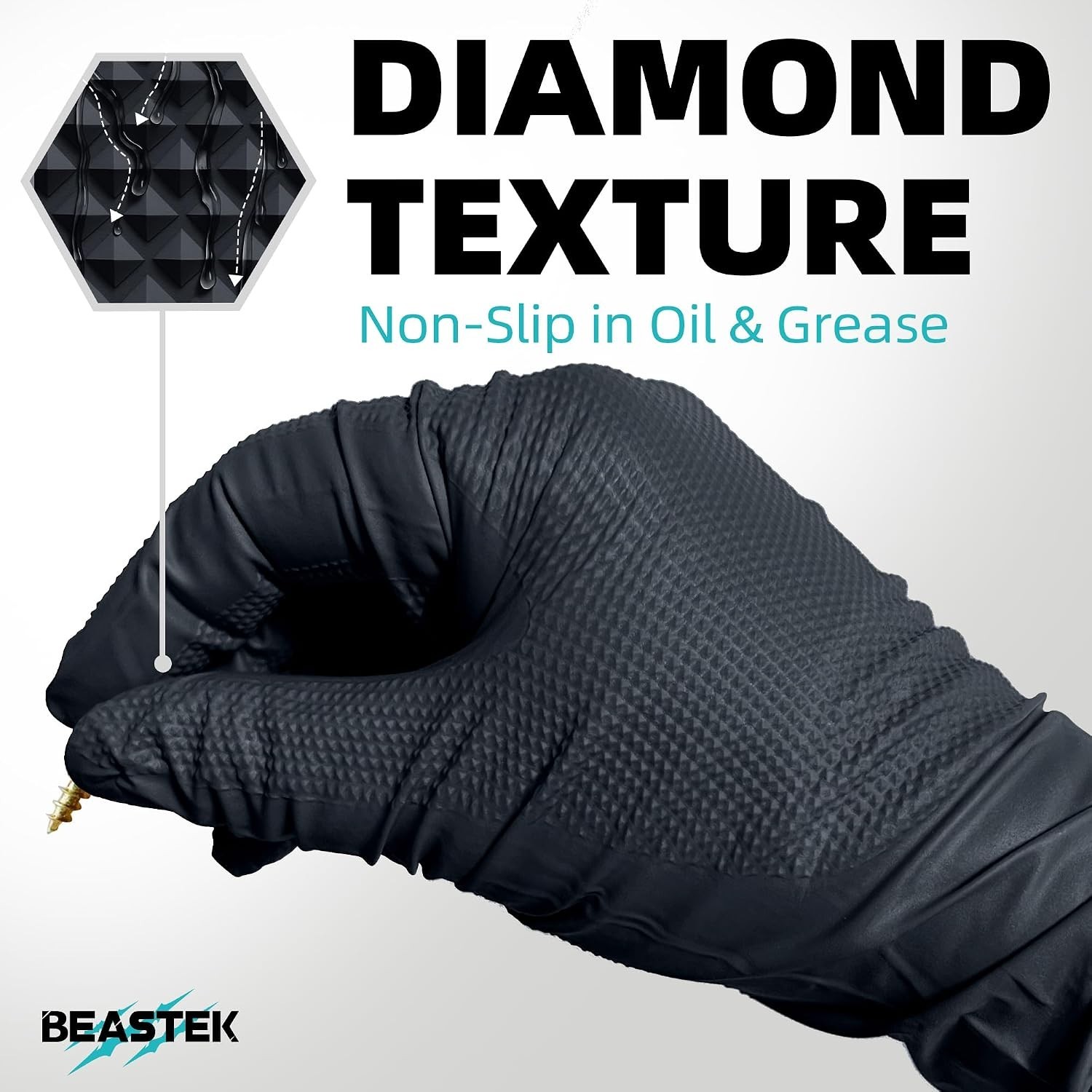 Nitrile Disposable Gloves 8 Mil – Heavy Duty Chemical Resistant Black 50 Pcs