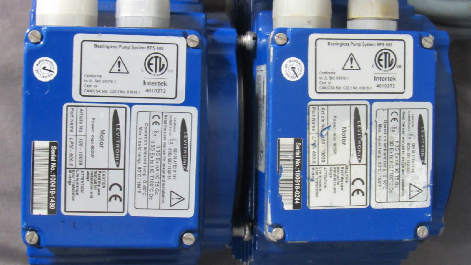 Levitronix PuraLev LCO-600.1 Pump Console with 2X LPM-600.5 SU/MU Motor Drives