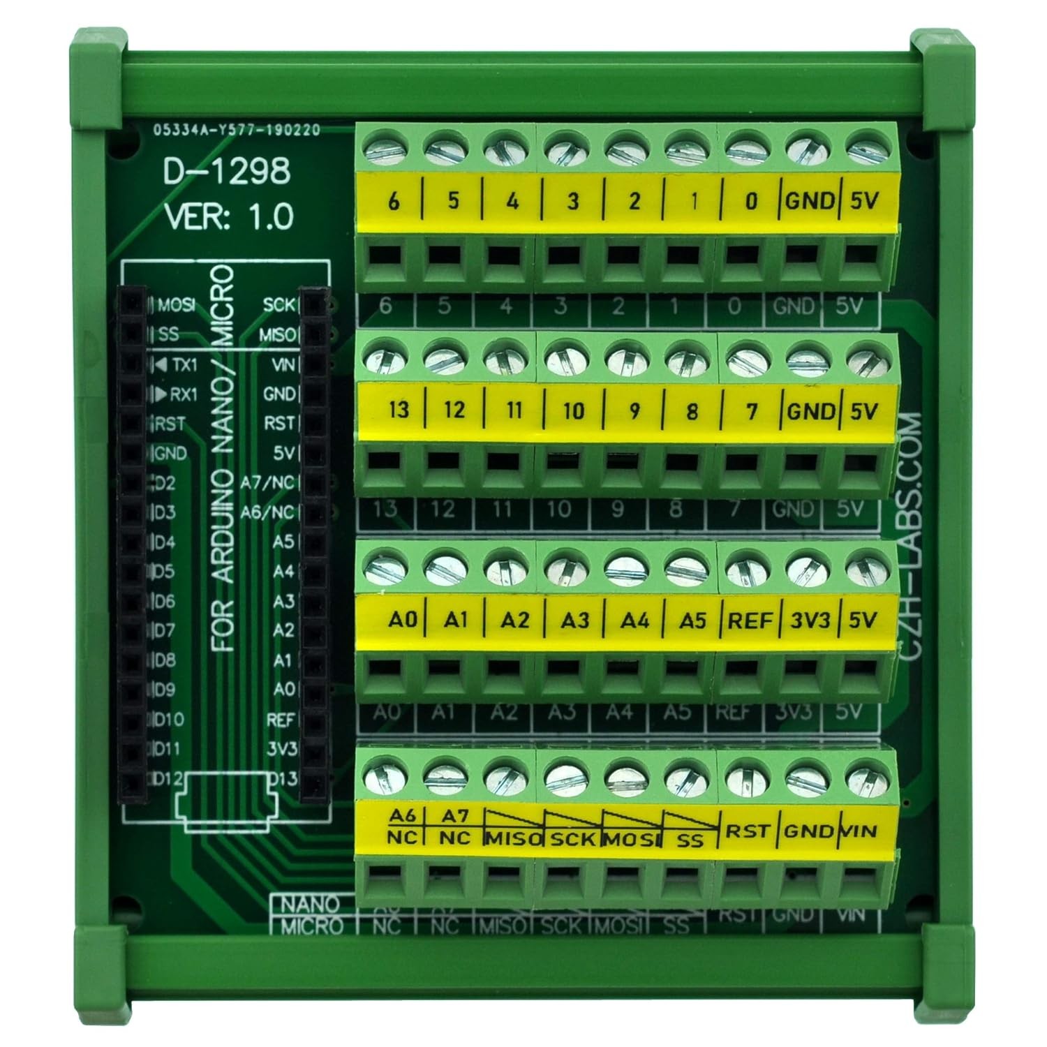 DIN Rail Mount Screw Terminal Block Breakout Module Board for Arduino Nano/Micro