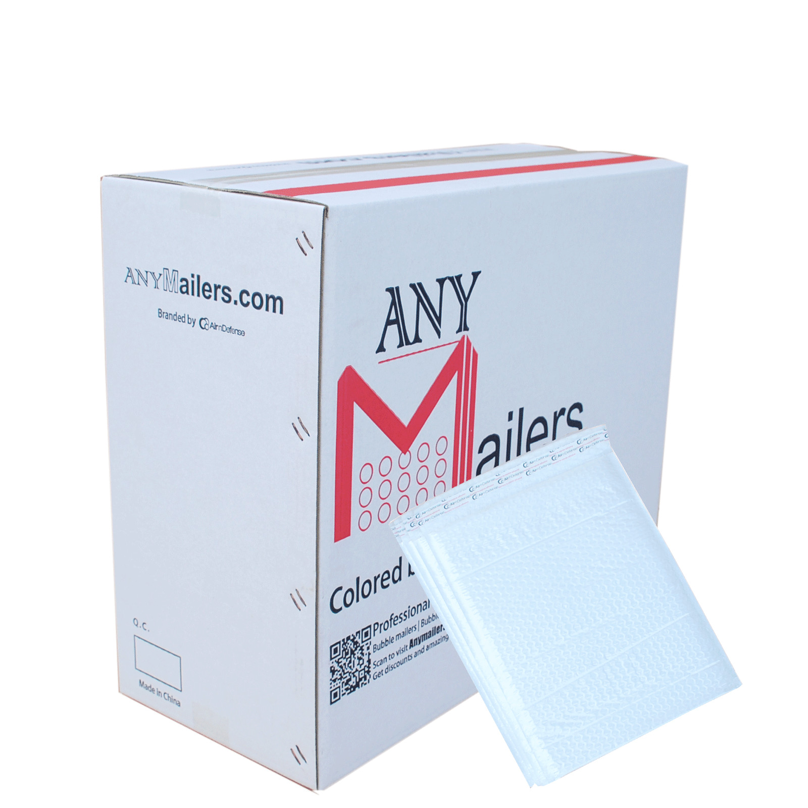 AirnDefense 500 #0 6.5×10″ White Poly Bubble Envelopes Padded Mailers Shipping