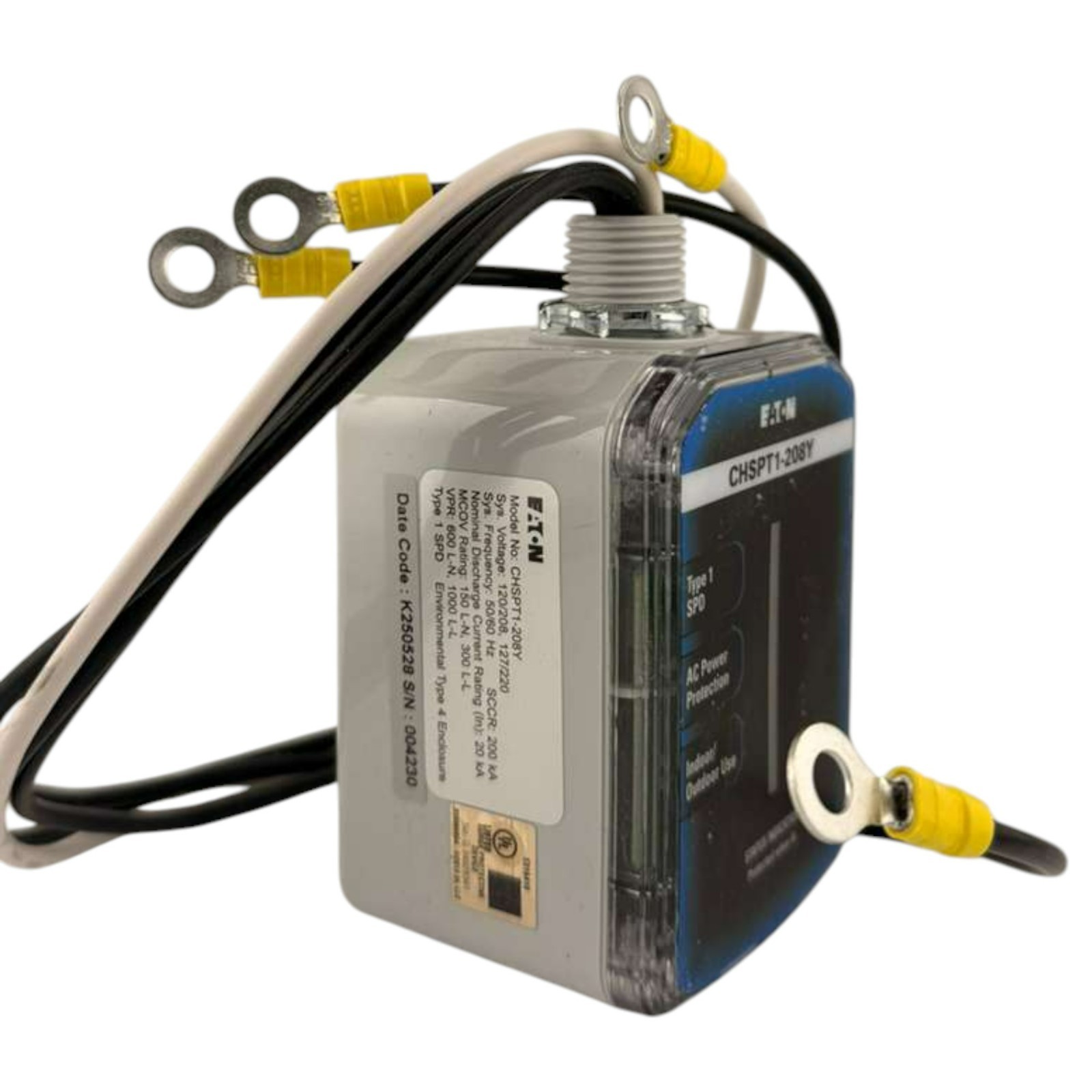 NEW Eaton Cutler Hammer CHSPT1-208Y Surge Protective Device Type1 208Y/120V 50 k