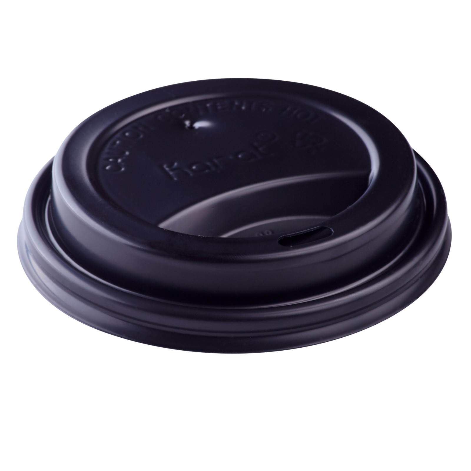 Karat 10-24 oz. Sipper Dome Lid – Black (90mm) – 1,000 ct, C-KDL516B-PP