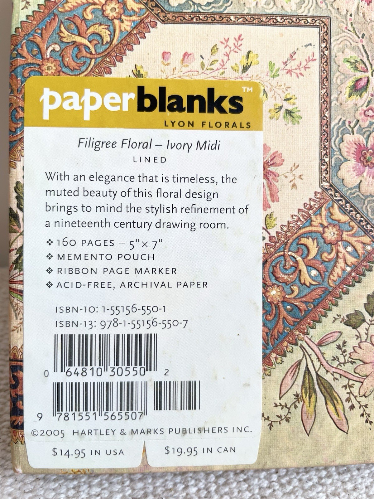 Filigran Floral Lined Magnetic Closure Paperblanks Lined Journal New