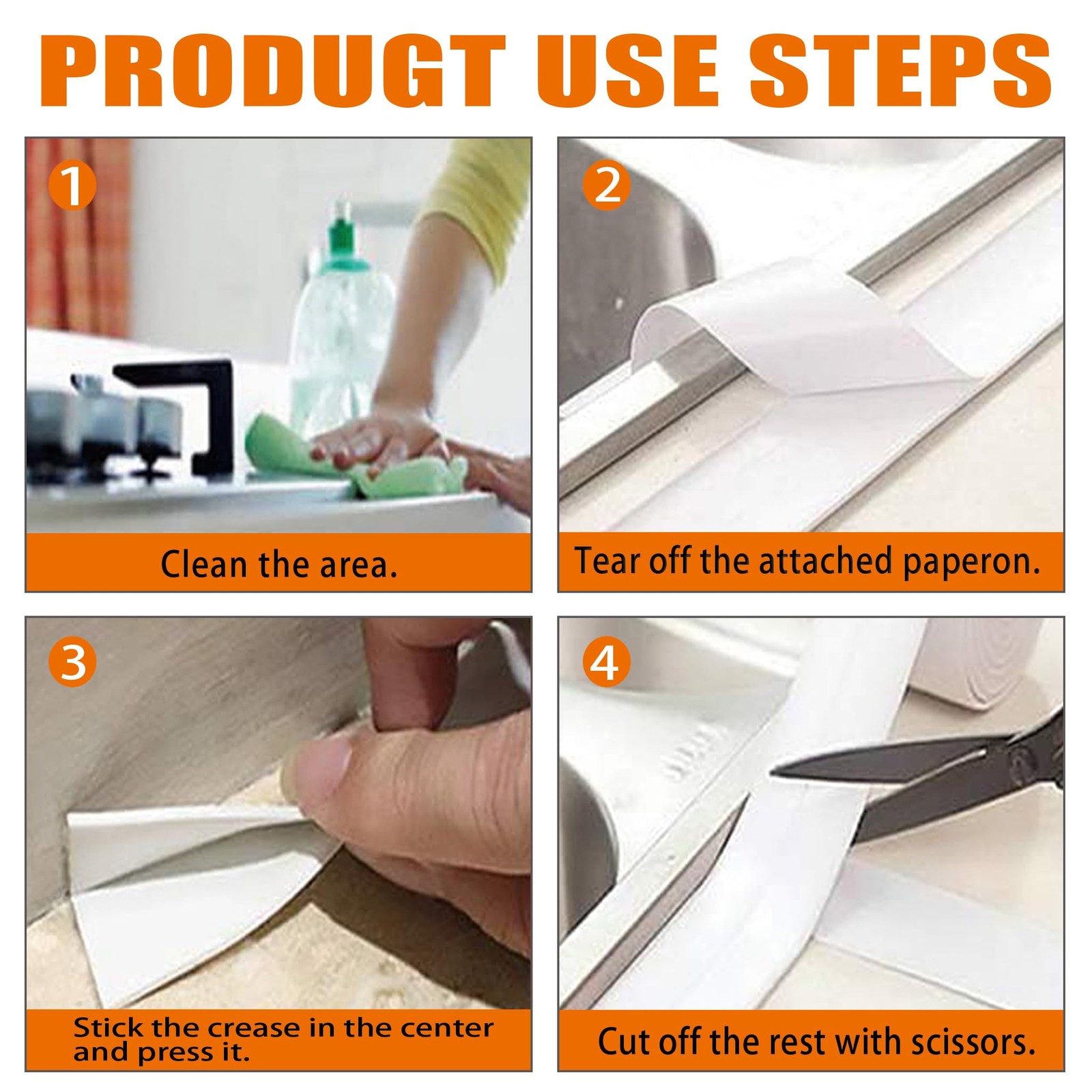 White Caulk Tape, Bathroom Waterproof Caulking Self-Adhesive
