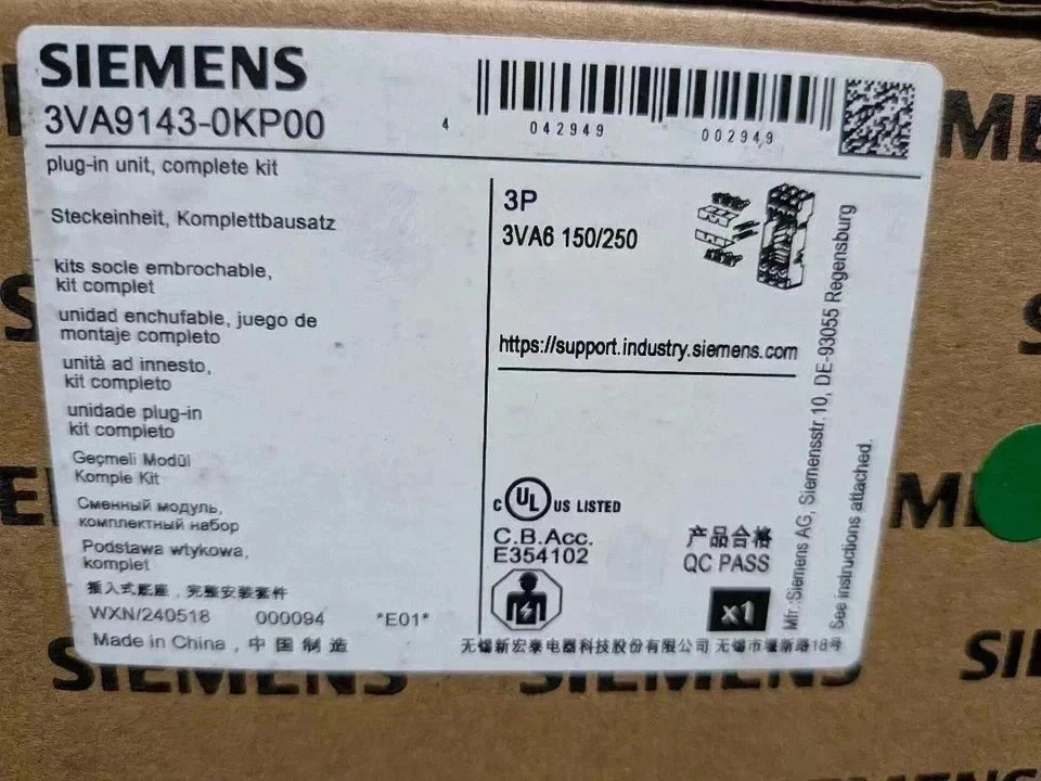 SIEMENS 3VA9143-0KP00 6-10 gangs , 201-250V , 3 positions, 3 poles (BRAND NEW)