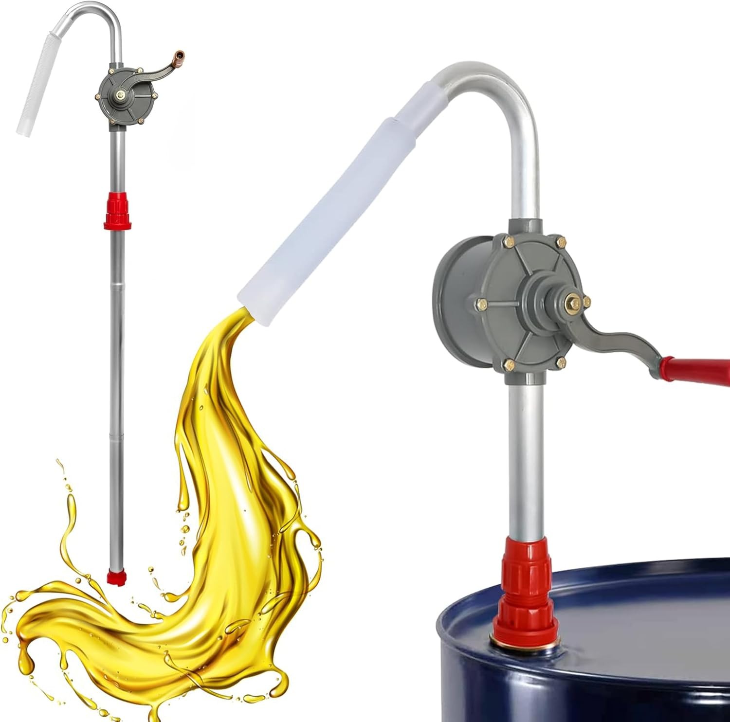 Drum Rotary Barrel Pump, Heavy Duty Barrel Hand Pump Fits 55 Gallon Drums