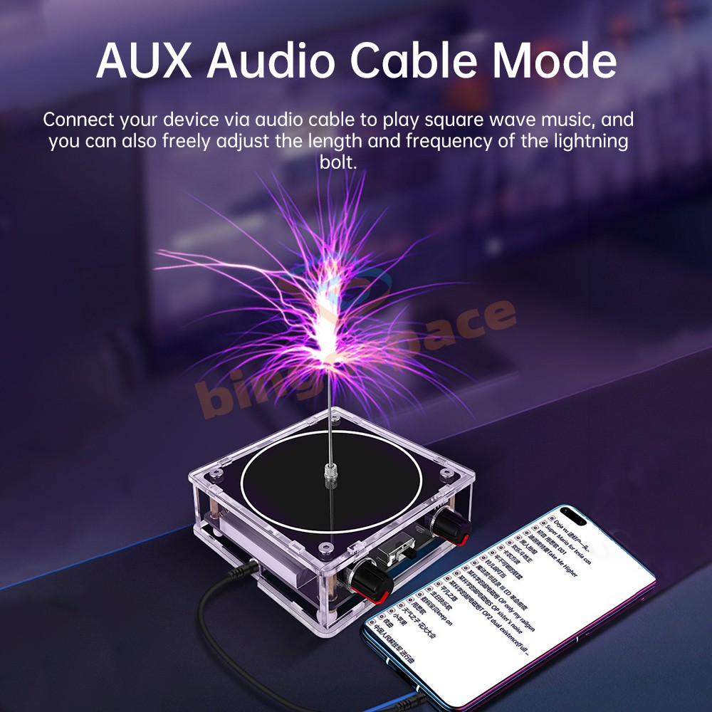 AC110-220V Mini Tesla Coil Bluetooth Music Tesla Coil w/Lightning&Music Modes