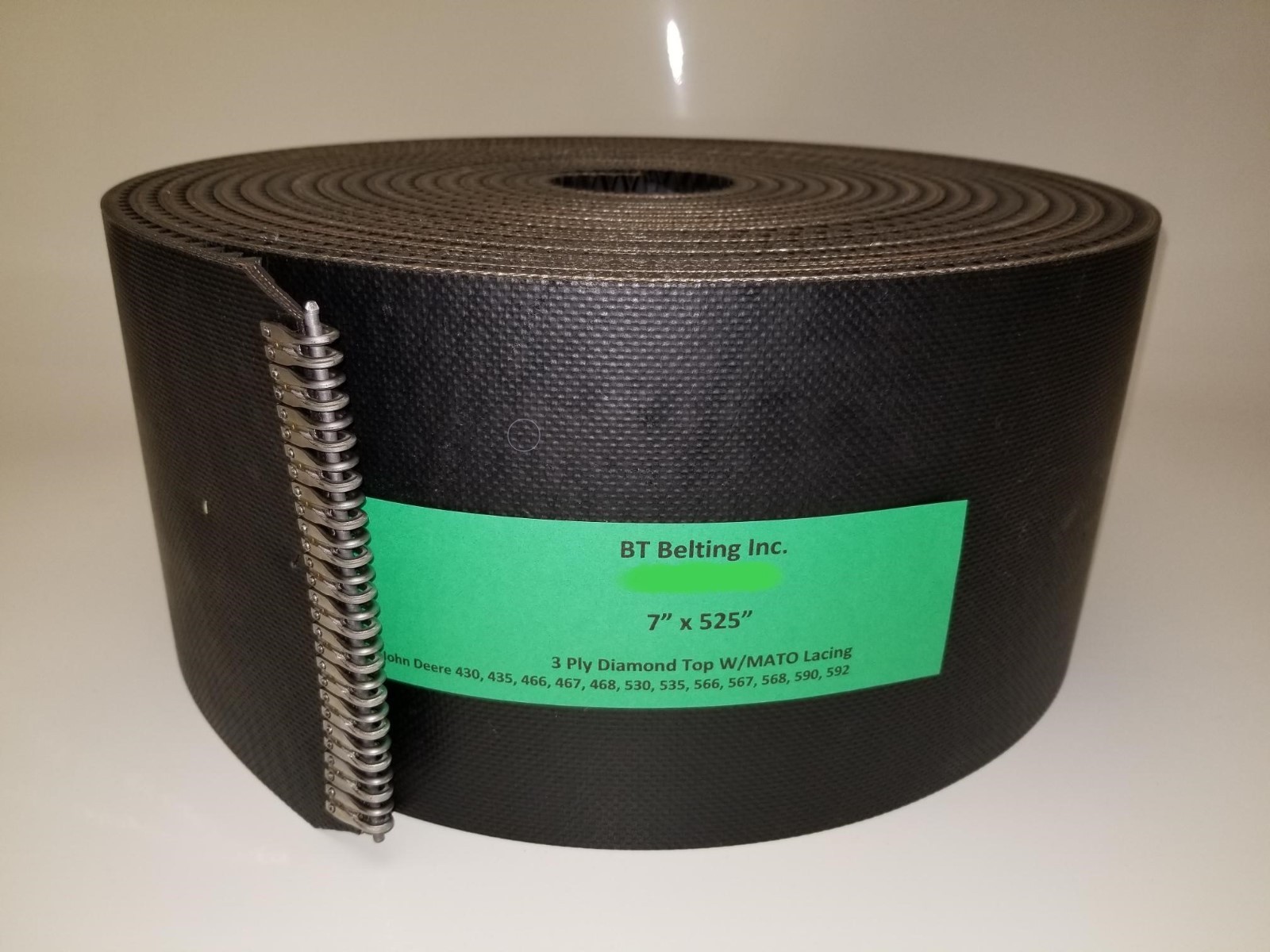 John Deere 530 Round Baler Belts Complete Set 3 Ply Diamond Top w/MATO Lacing