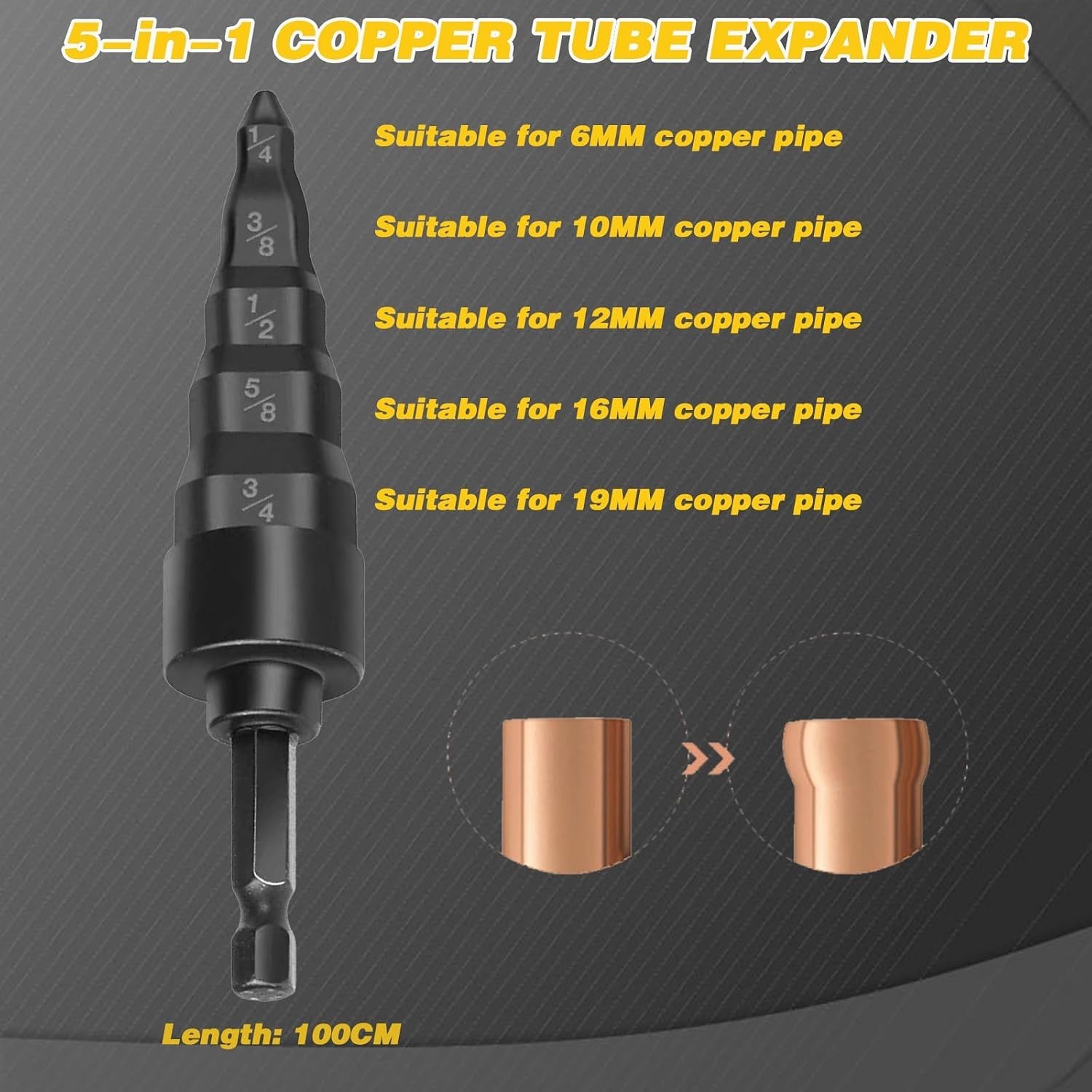 Compact Copper Tubing Tool Set: 5-in-1 Drill for Efficient HVAC Solutions