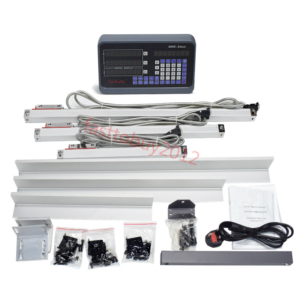 3 Axis Digital Readout DRO kit for bridgeport 350mm+450mm+950mm Linear Scales