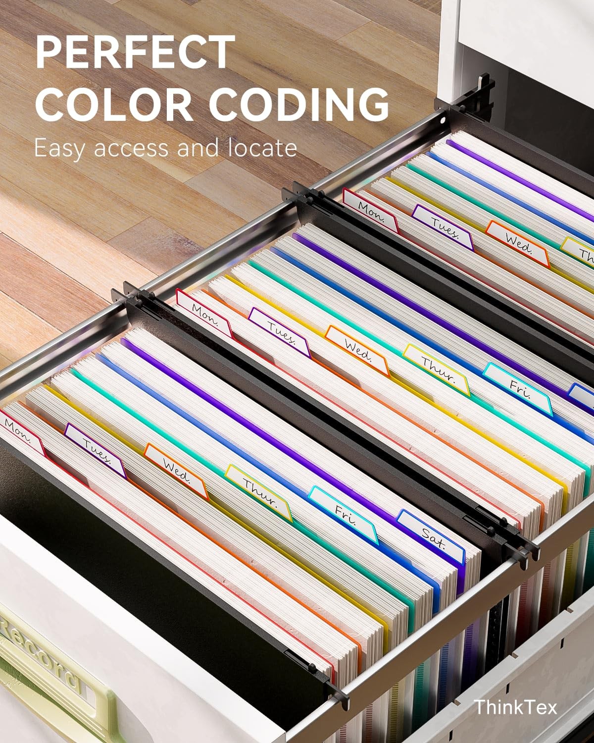 Plastic Hanging File Folders, 7 * 1.2″ Accordion Pockets
