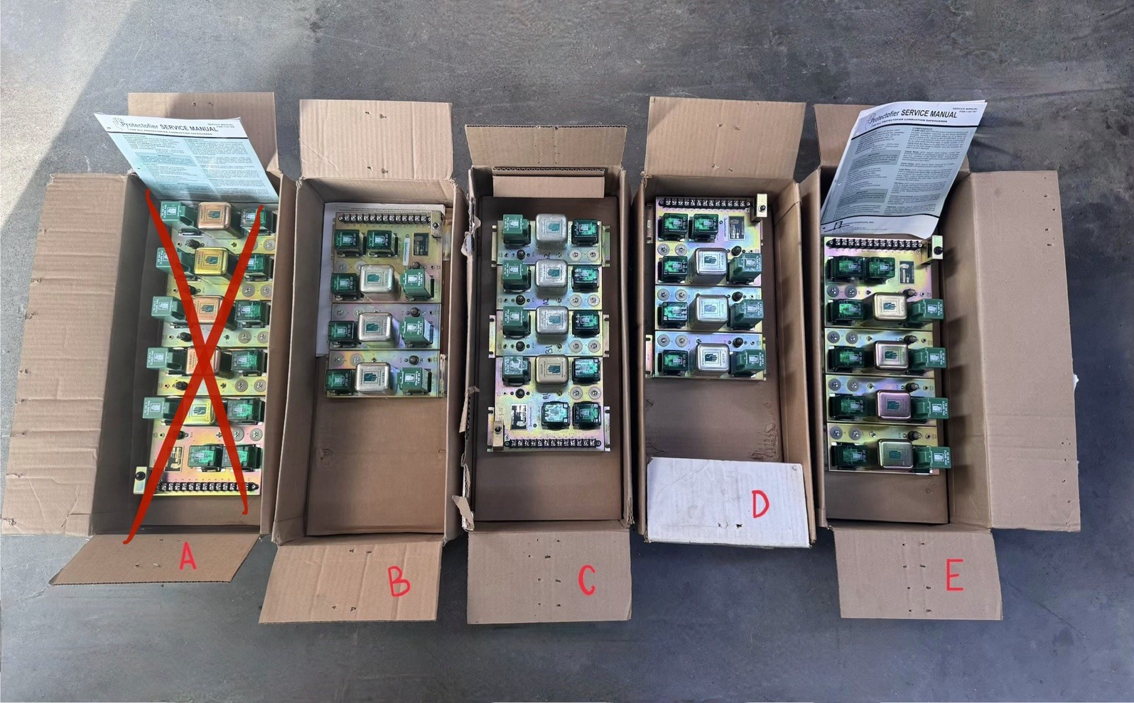(4 ) Protection Controls PROTECTOFIER. ACF RELAY, SS 100 A FLAME PAK, and S93CP.