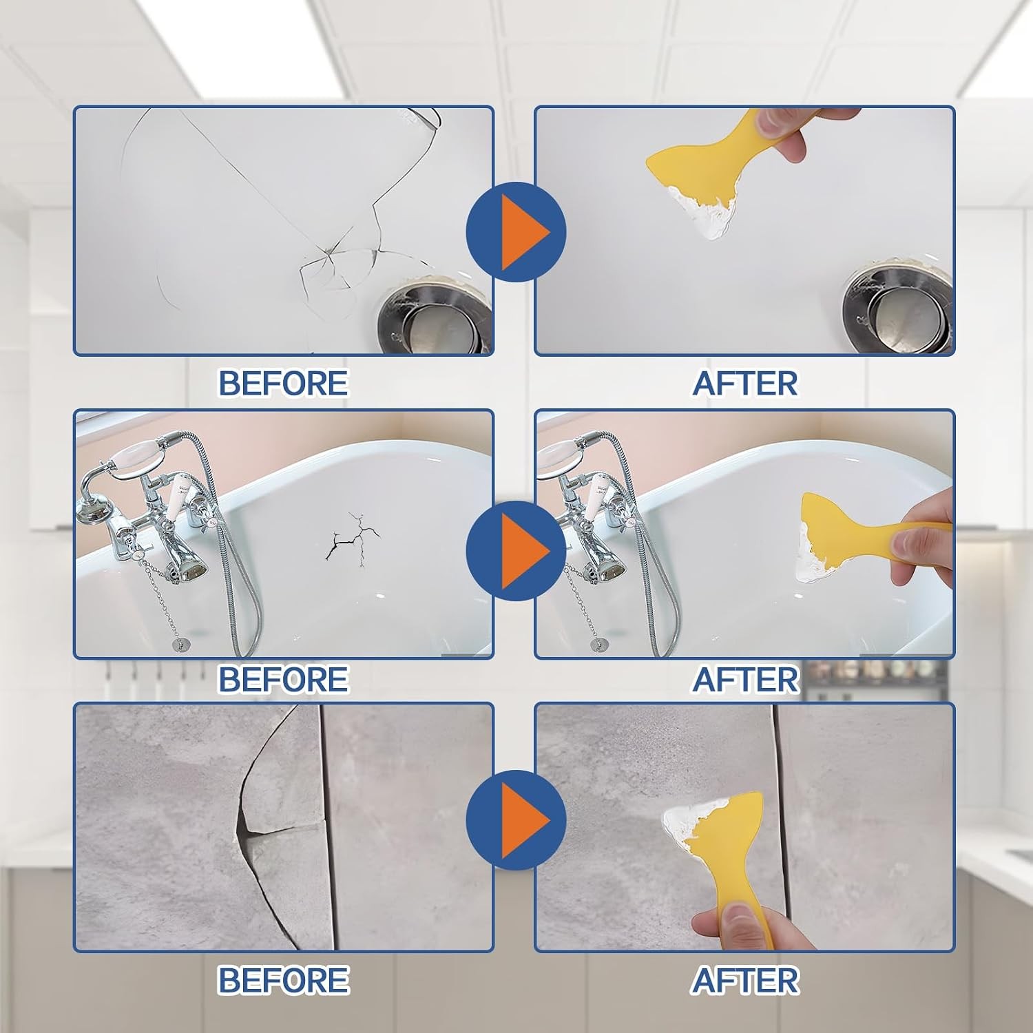 Porcelain Repair Kit, Waterproof Fiberglass Tub Repair Kits, Strong Tile Repair