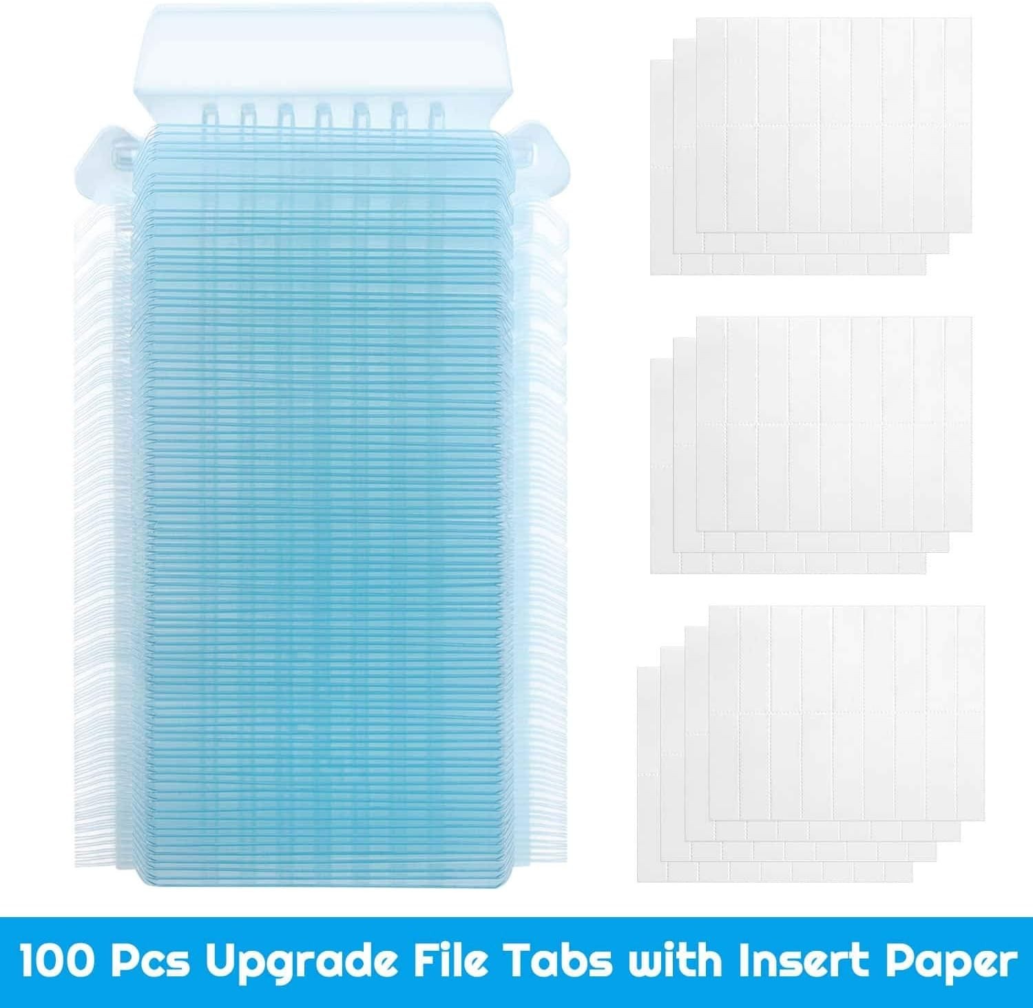File Folder Tabs, 100 Sets Hanging File Folder Labels 2″ Tabs and Inserts for H