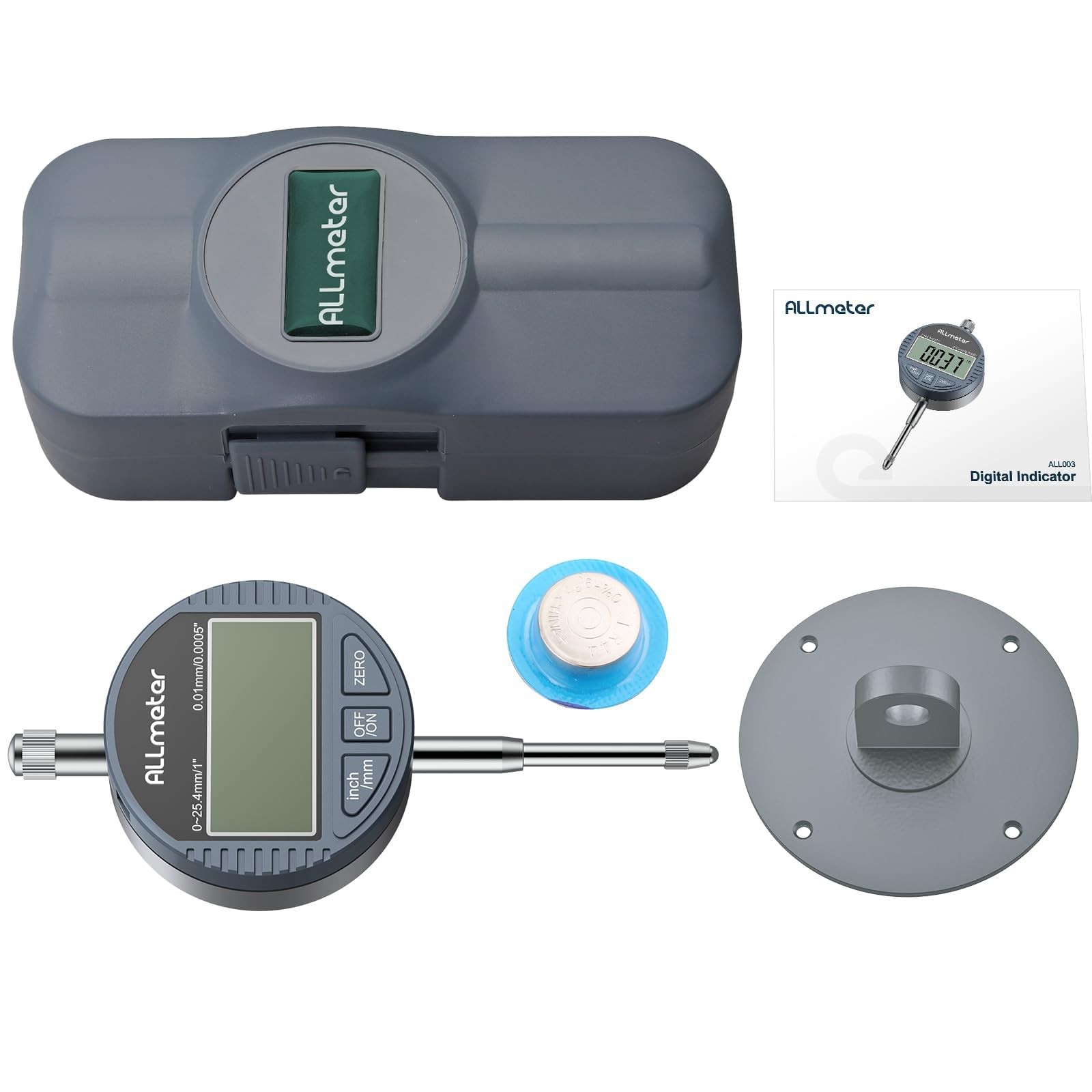 Digital Dial Indicator 01 Inch 25.4mm 0.0005 Inch 0.01mm LCD Display