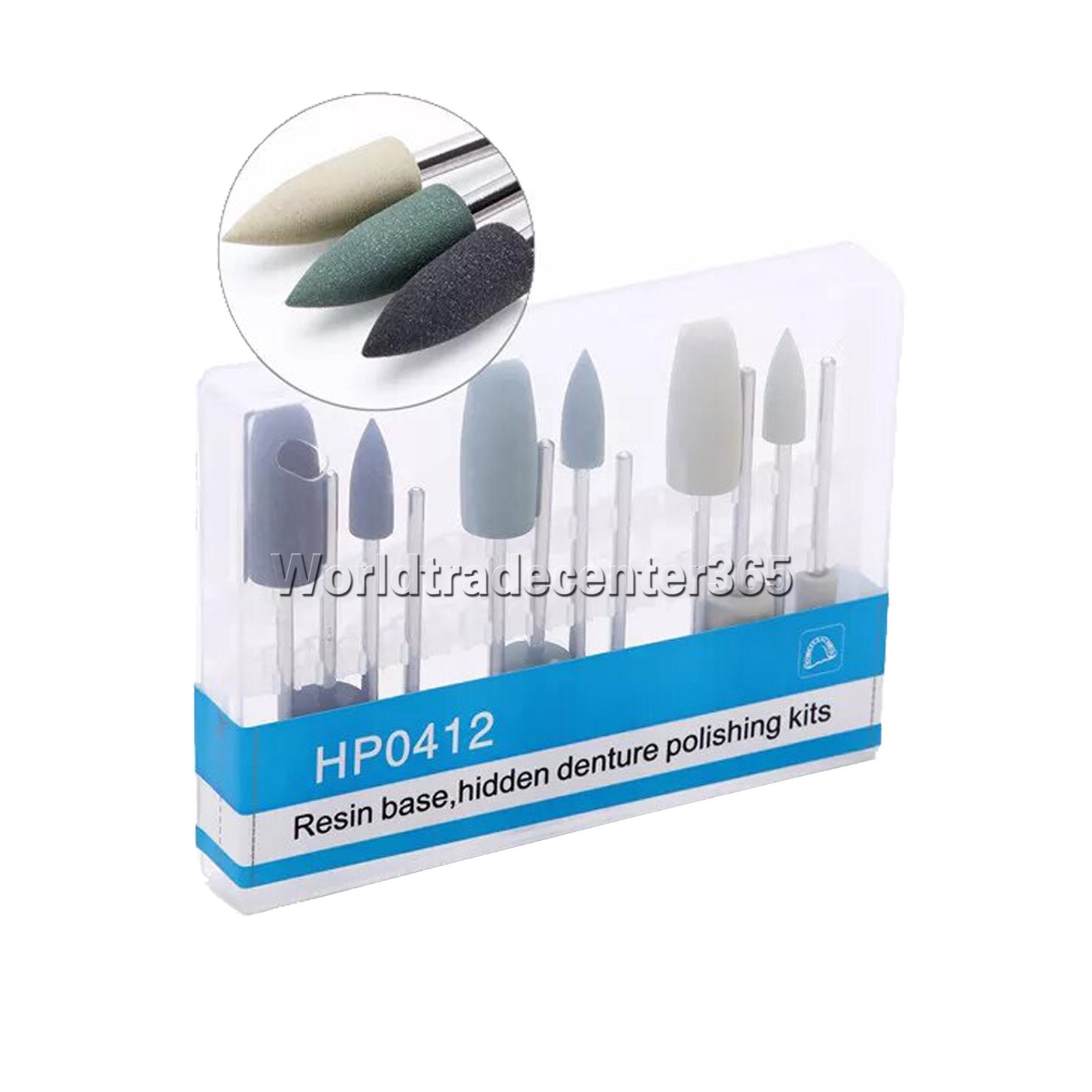 Dental Composite Polishing Kit Diamond RA HP Polisher Burs F Contra Angle 2.35mm