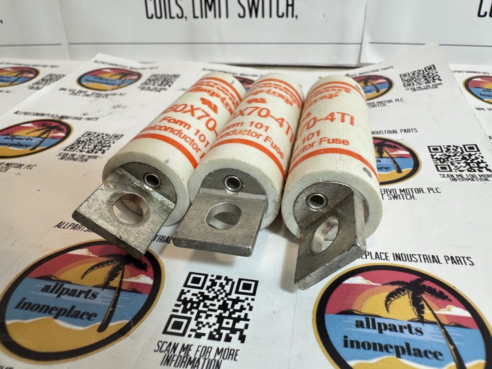 Kit 3 Pcs Mersen A60X70-4TI 70A 600VAC High Speed Fuse Amp-Trap A60X New Sealed