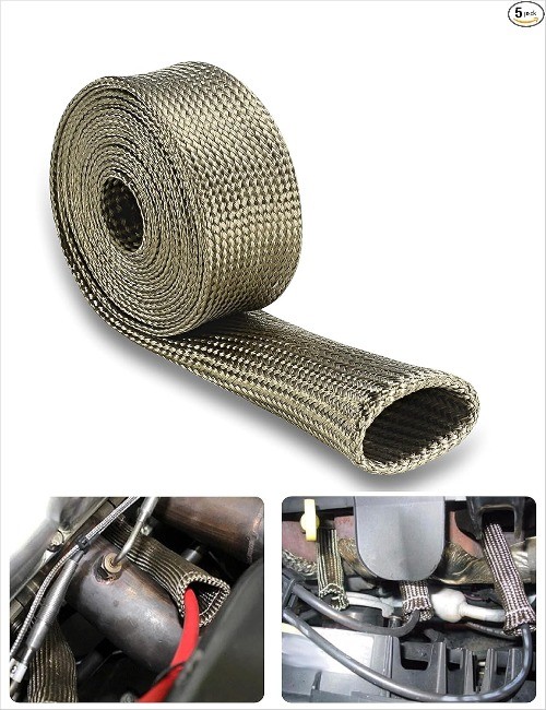 Heat Shield Sleeve Fuel Line Heat Shield Titanium Auto Hose Spark Plug Wire Cove