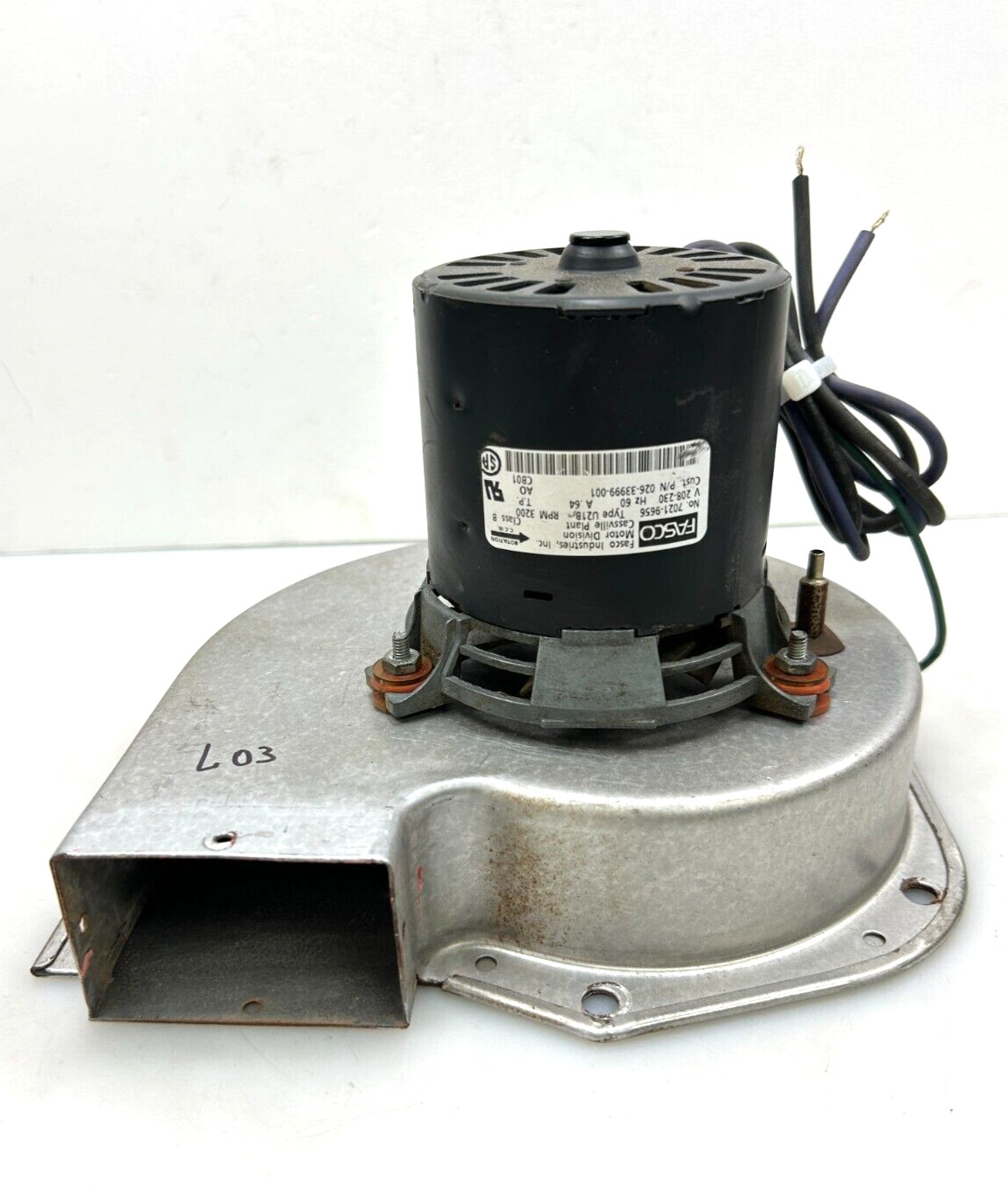 FASCO 7021-9656 Draft Inducer Blower Motor 026-33999-001 230 V used tested #L03