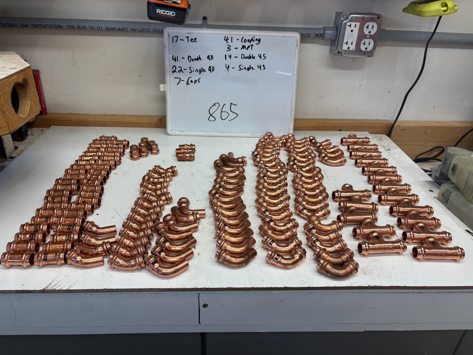 149 Piece LOT 1/2” Viega Propress Pro Press Tees 90 45 Coupling Cap Reducer MPT