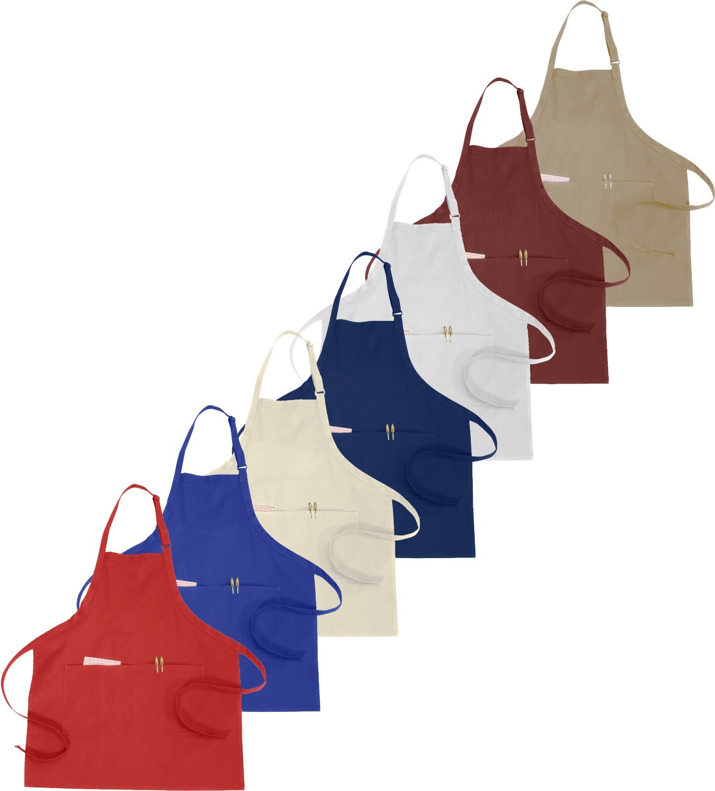 Adjustable Cooking Apron Front Pockets Commercial Fast Food Kitchen Restaurant