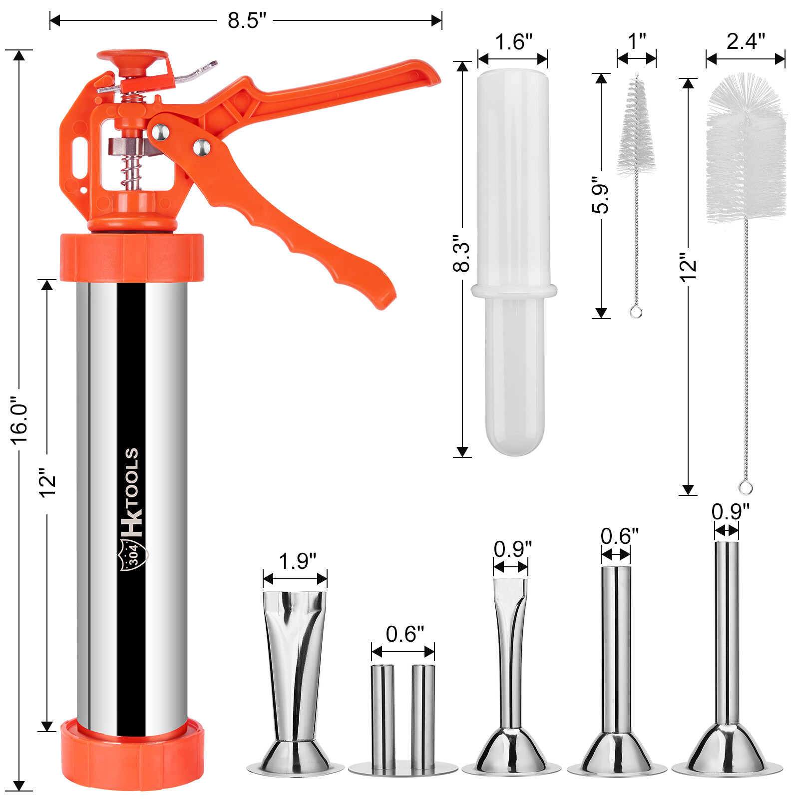 Extra Large Jerky Gun Kits 2.5 Pound Stainless Steel Sausage Making Gun