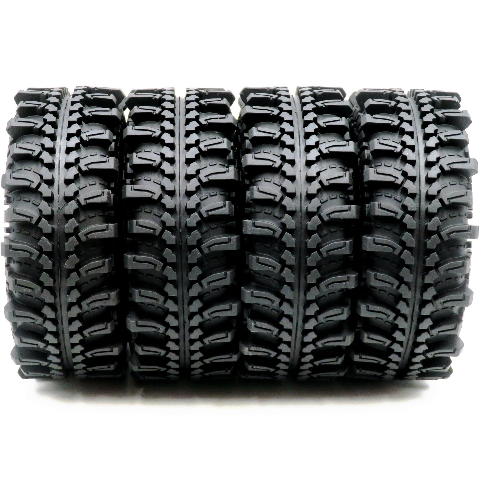 Hobbysoul 4Pcs Rc 1.9 Mud-Terrain Tires Height 121Mm/4.75Inch Tyres For 1/10