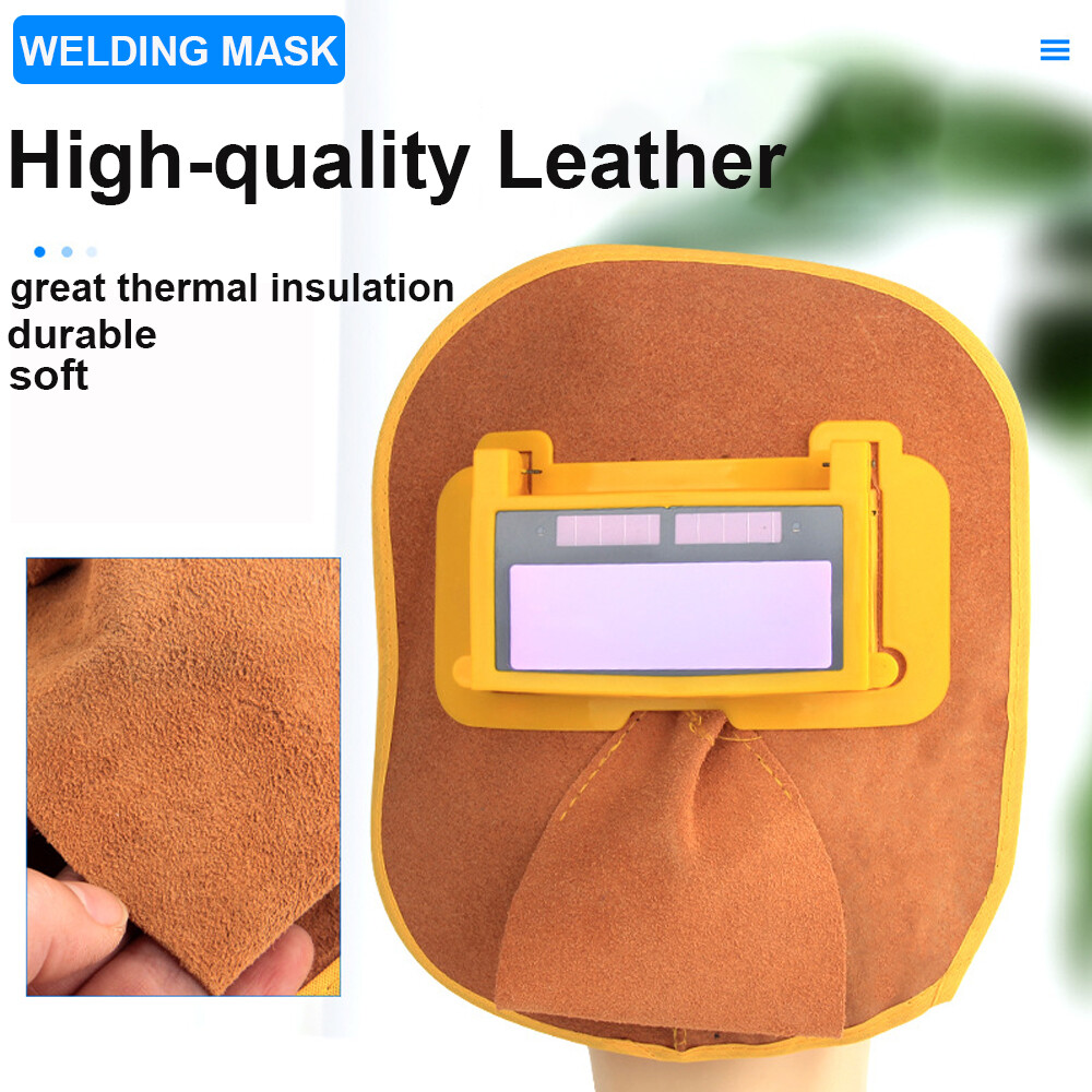 Solar Auto Darkening Filter Lens Welder Leather Hood Welding Helmet Mask NEW