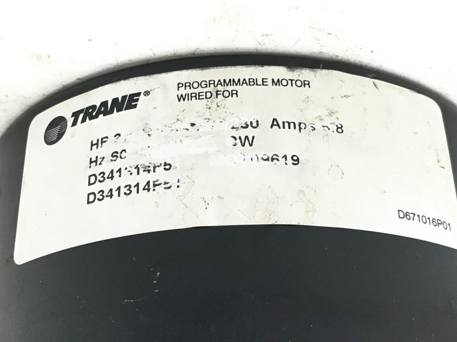 GE Module DG02 only 3/4 HP TRANE D341314P51 MOT09619 Rot CW LE 230V used #Z912