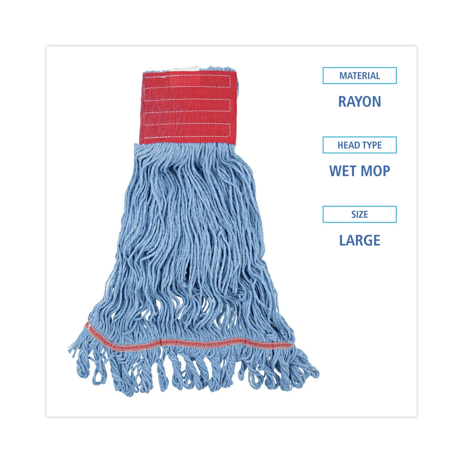 Boardwalk 1800LBDZ Pro Loop Web/Tailband Mop Head – Large, Blue (1 Dozen) New