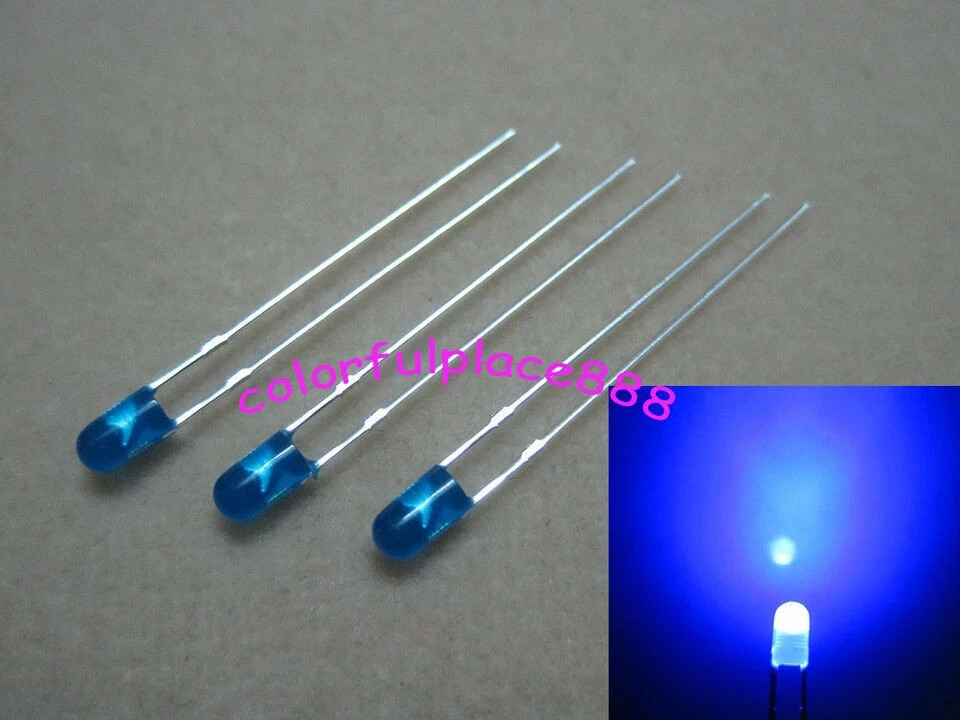 20pcs each 3mm Red Yellow Blue Green White Orange Warm Diffused Flangeless LEDs